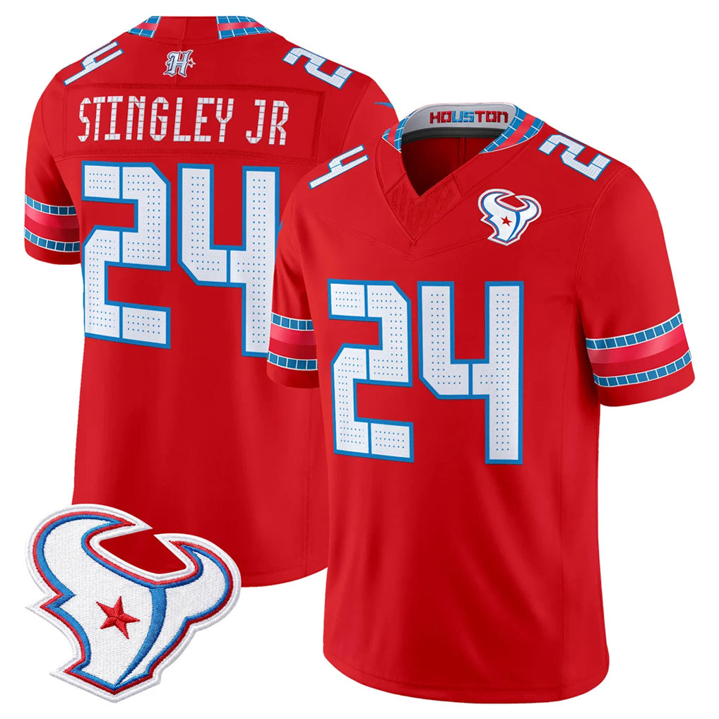 H.Texans #24 Derek Stingley Jr. Player Red 2026 Rivalries Vapor Limited Home Game Cooneas Stitched jerseys