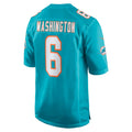 M.Dolphins #6 Malik Washington Player Aqua Home Game Cooneas Stitched Jerseys
