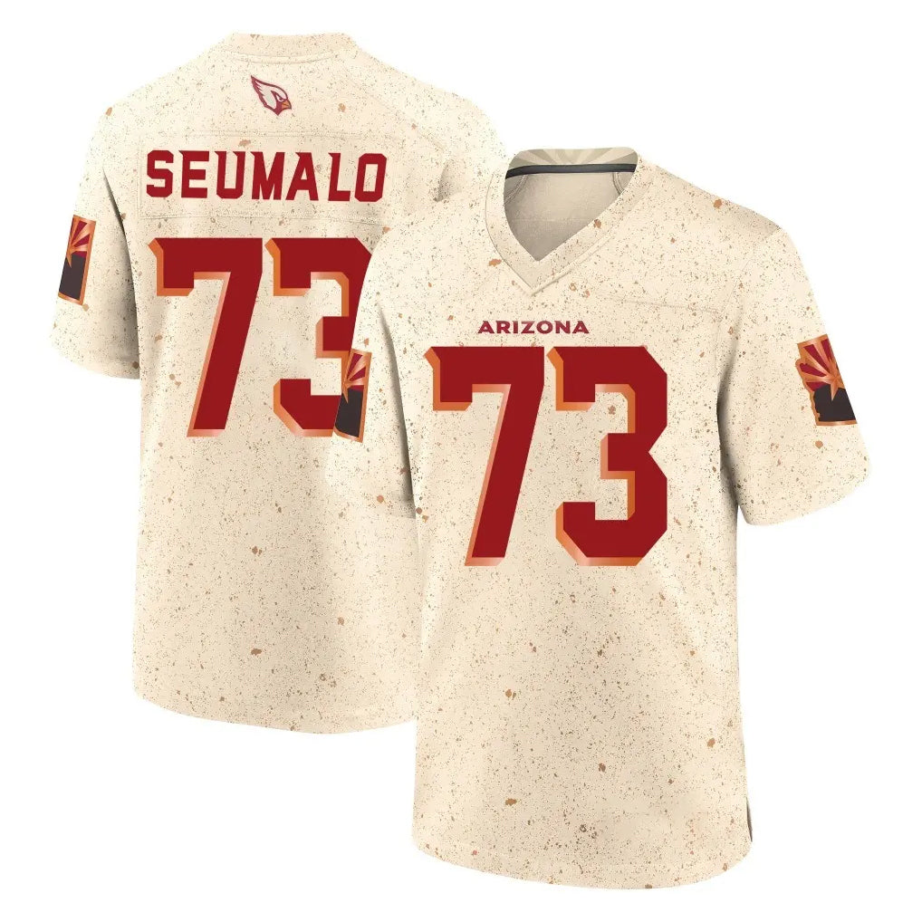 A.Cardinals #73 Isaac Seumalo Player Cream Rivalries Collection Game Cooneas Stitched Jerseys