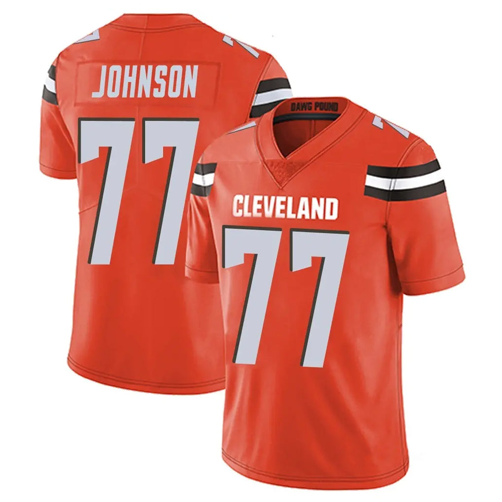 C.Browns #77 Zion Johnson Player Orange Alternate Vapor Untouchable Limited Home Game Cooneas Stitched Jerseys