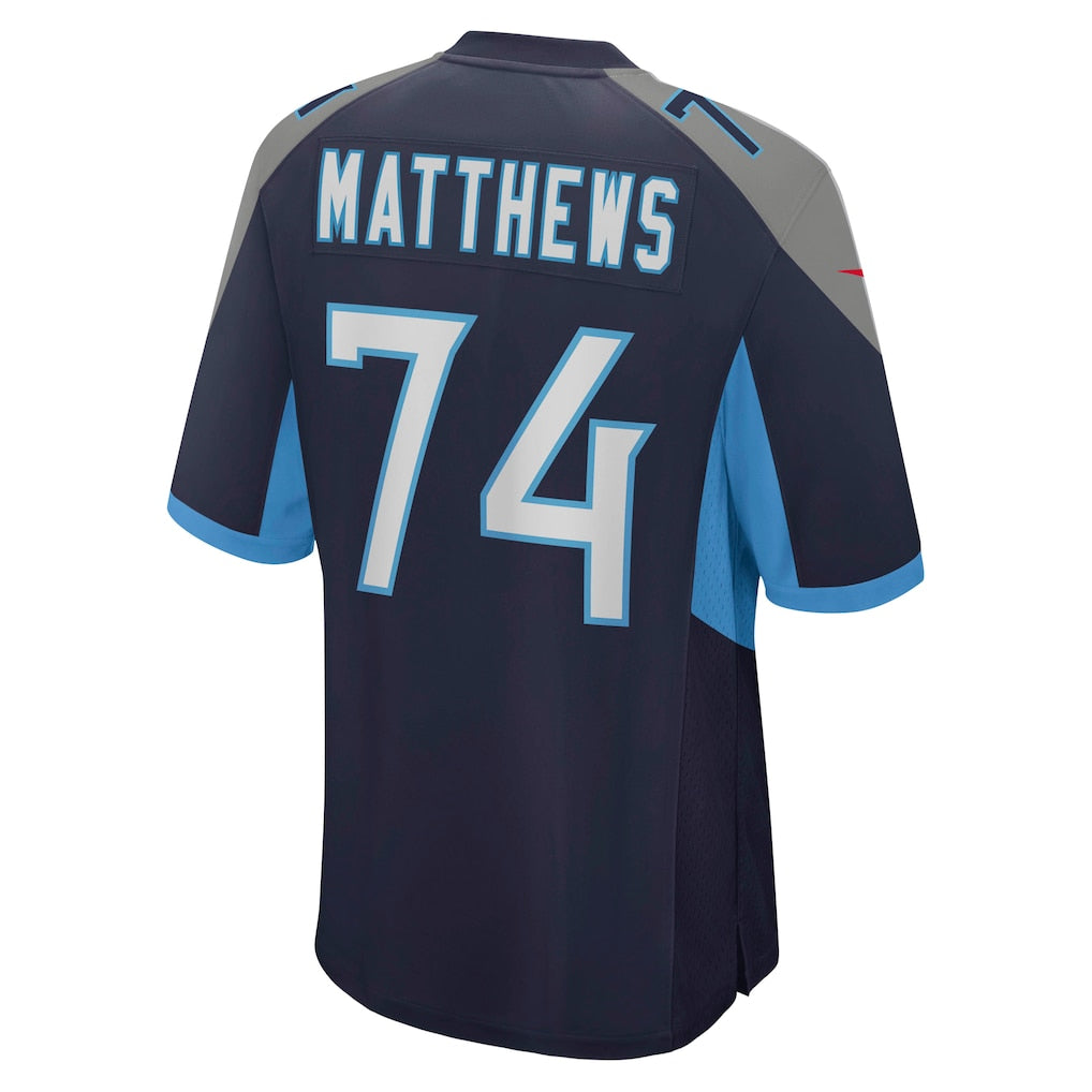 Cooneas T.Titans #74 Bruce Matthews Navy Retired Player Jersey