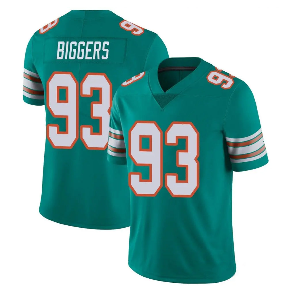 M.Dolphins #93 Zeek Biggers Player Aqua Limited Alternate Vapor Untouchable Home Game Cooneas Stitched Jerseys