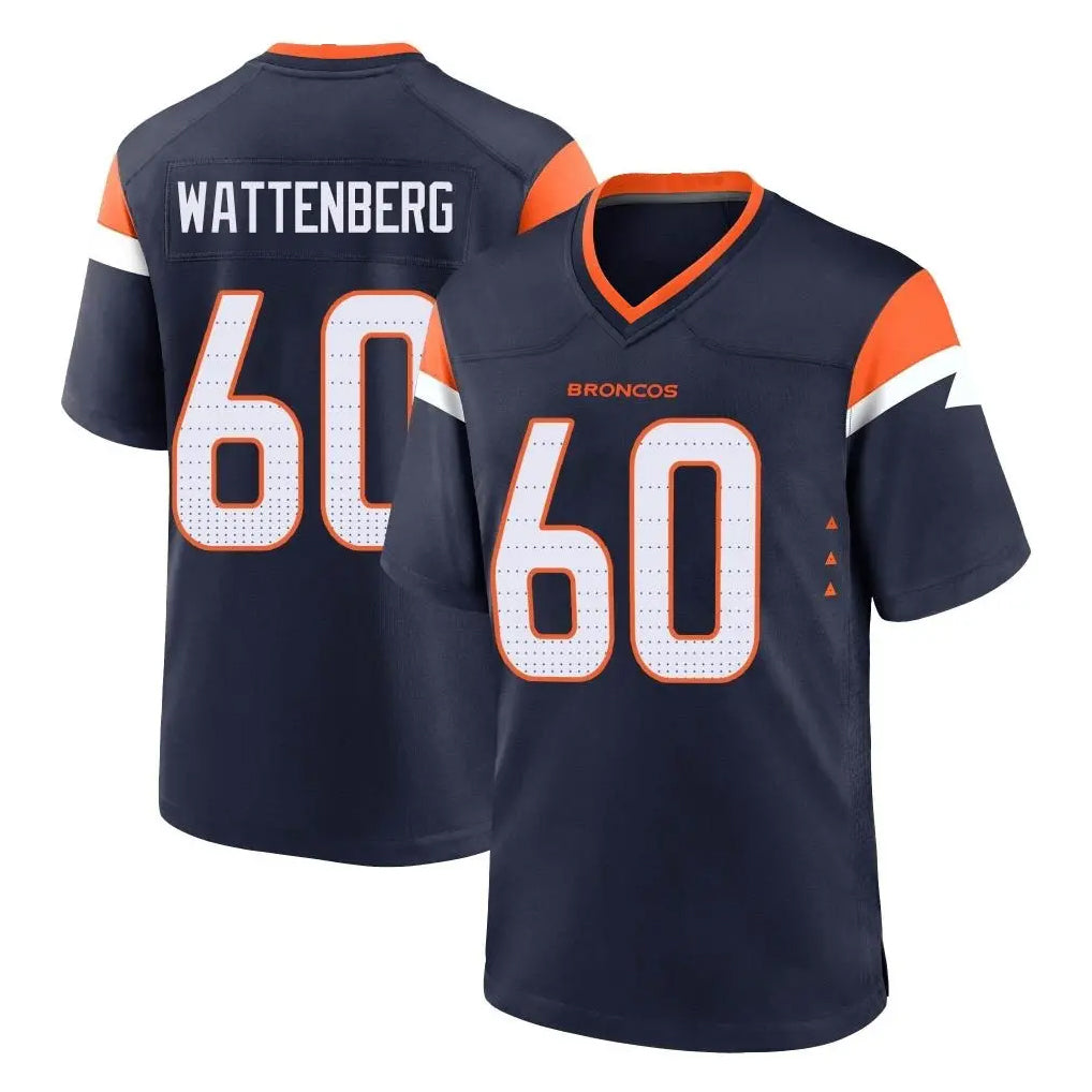 D.Broncos #60 Luke Wattenberg Player Navy Home Game Cooneas Stitched Jerseys