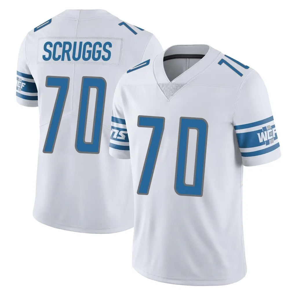 D.Lions #70 Juice Scruggs Player White Limited Vapor Untouchable Home Game Cooneas Stitched Jerseys