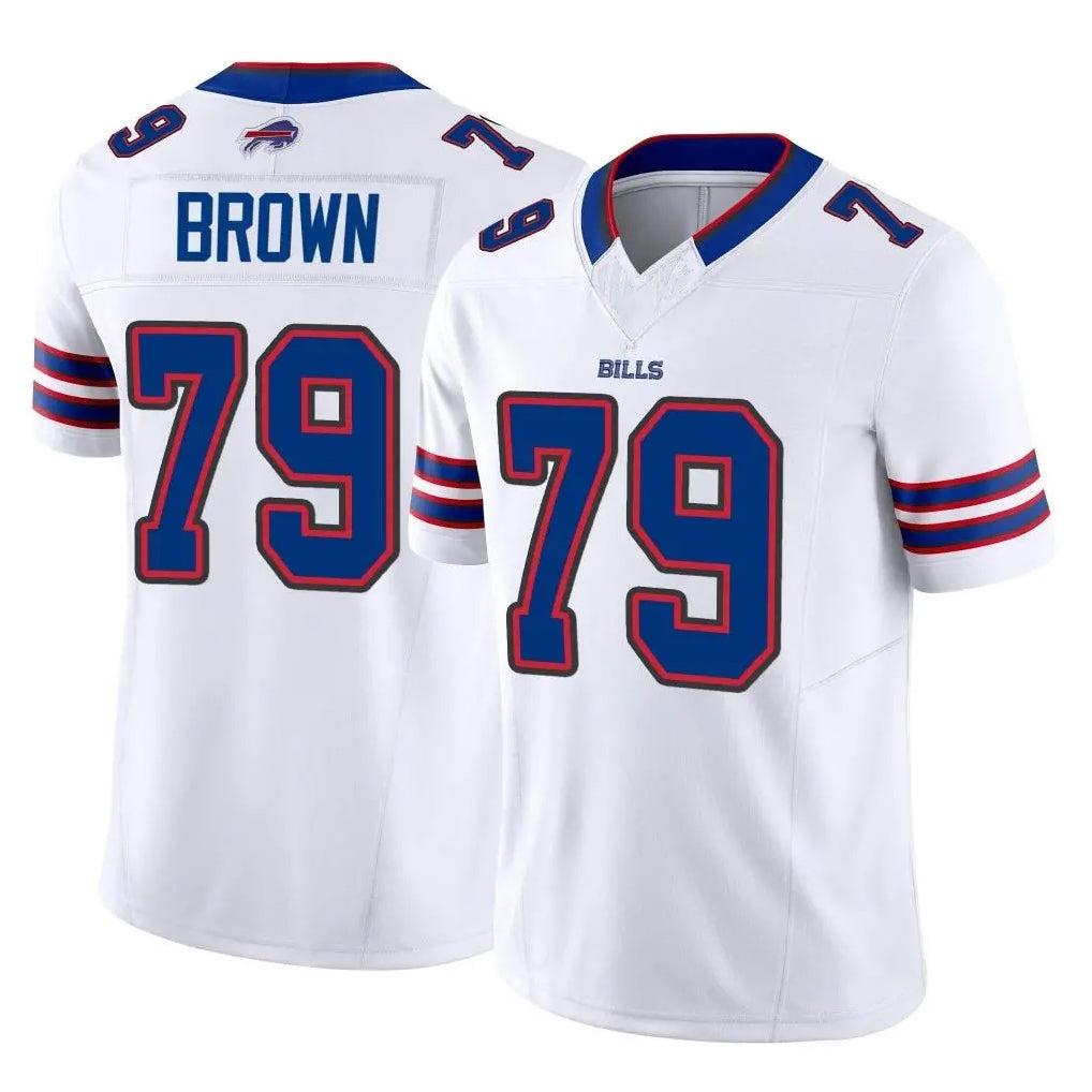 B.Bills #79 Spencer Brown Player White Vapor F.U.S.E. Jersey Limited Home Game Cooneas Stitched Jerseys
