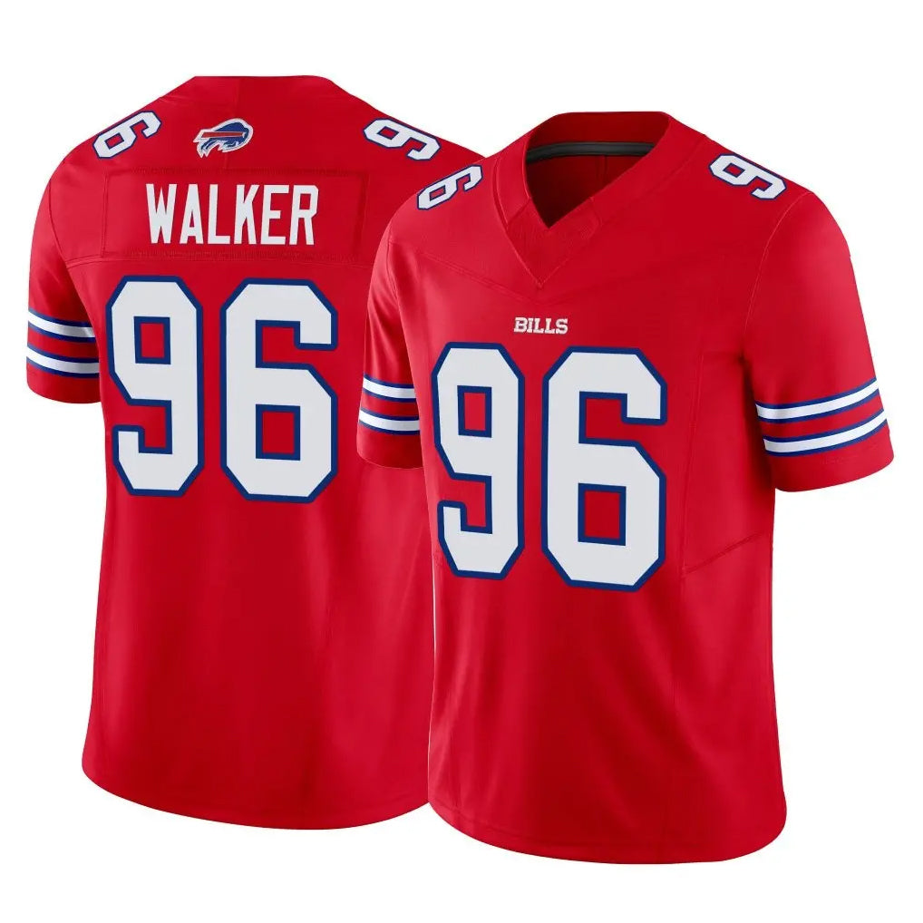 B.Bills #96 Deone Walker Player Red Vapor F.U.S.E. Jersey Limited Home Game Cooneas Stitched Jerseys