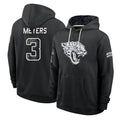 J.Jaguars #3 Jakobi Meyers Player 2026 Black Logo Pullover Hoodies Limited Game Cooneas Stitched Jerseys