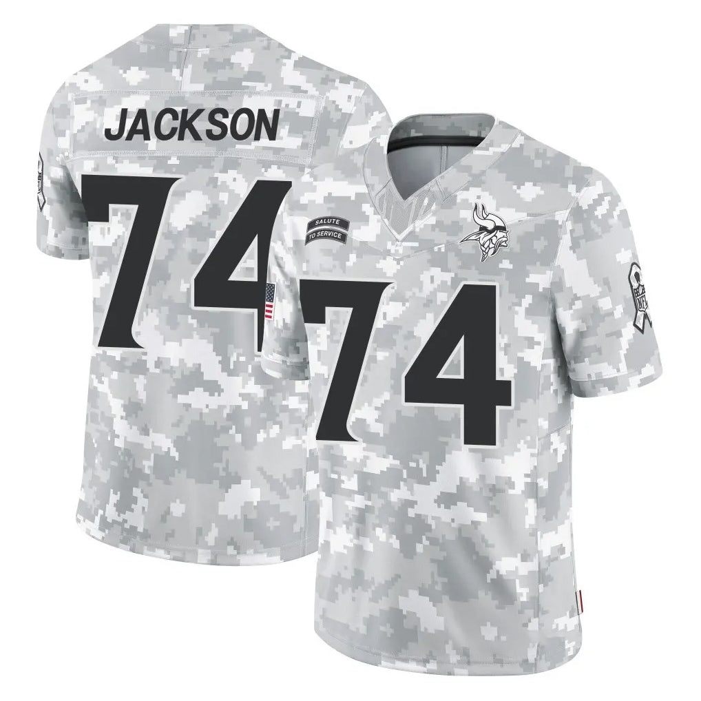 MN.Vikings #74 Donovan Jackson Player Arctic Camo Salute To Service Limited Game Cooneas Stitched Jerseys