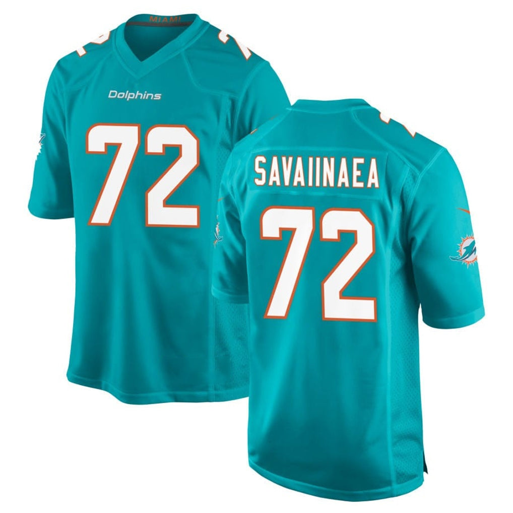M.Dolphins #71 Jonah Savaiinaea Player Aqua Home Game Cooneas Stitched Jerseys