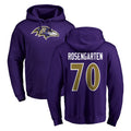 B.Ravens #70 Roger Rosengarten Player Purple Salute to Service Pullover Hoodie Cooneas Stitched Jerseys