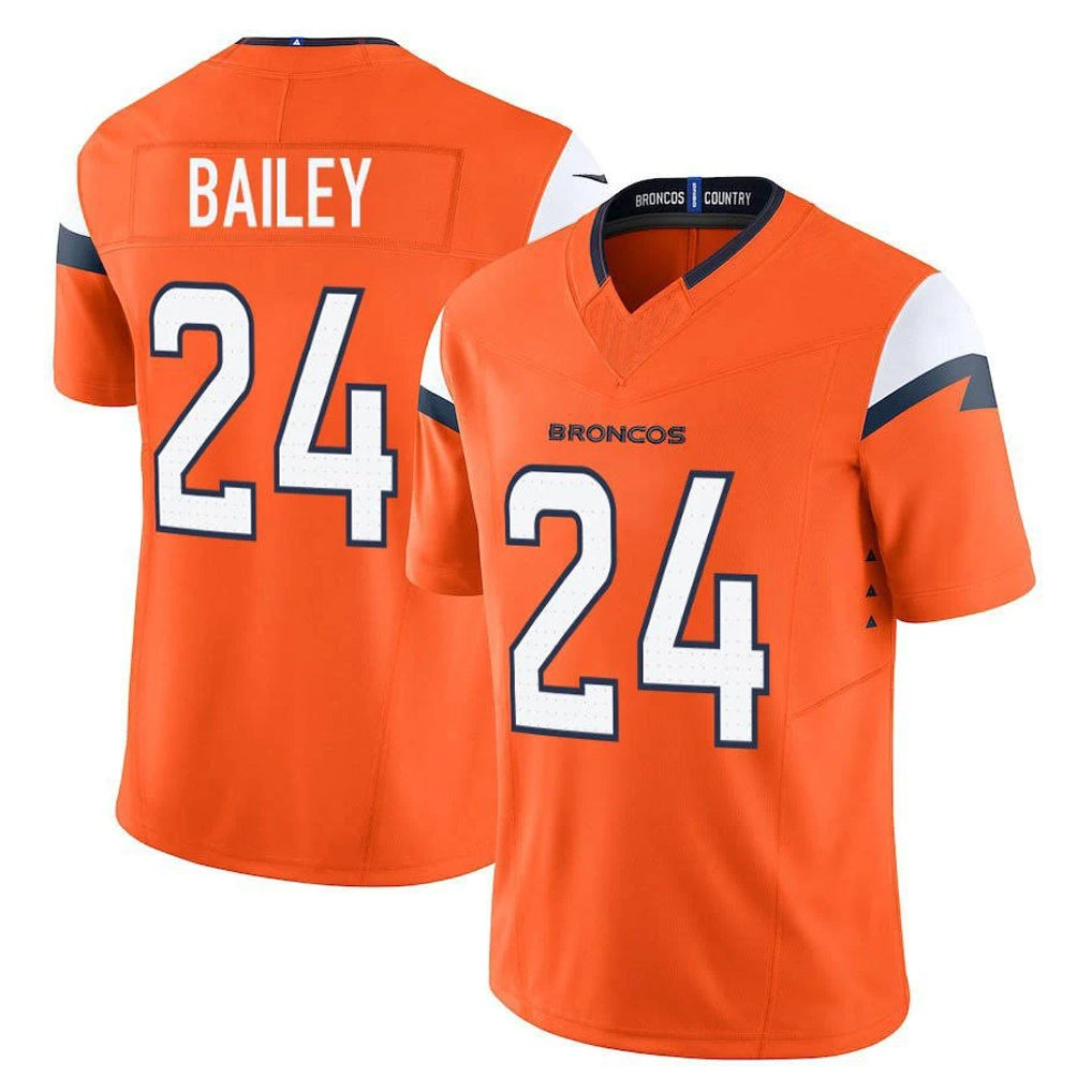 D.Broncos #24 Champ Bailey Player Orange Vapor F.U.S.E. Limited Home Game Cooneas Stitched Jerseys
