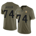 MN.Vikings #74 Donovan Jackson Player Olive Salute To Service Limited Cooneas Stitched Jerseys