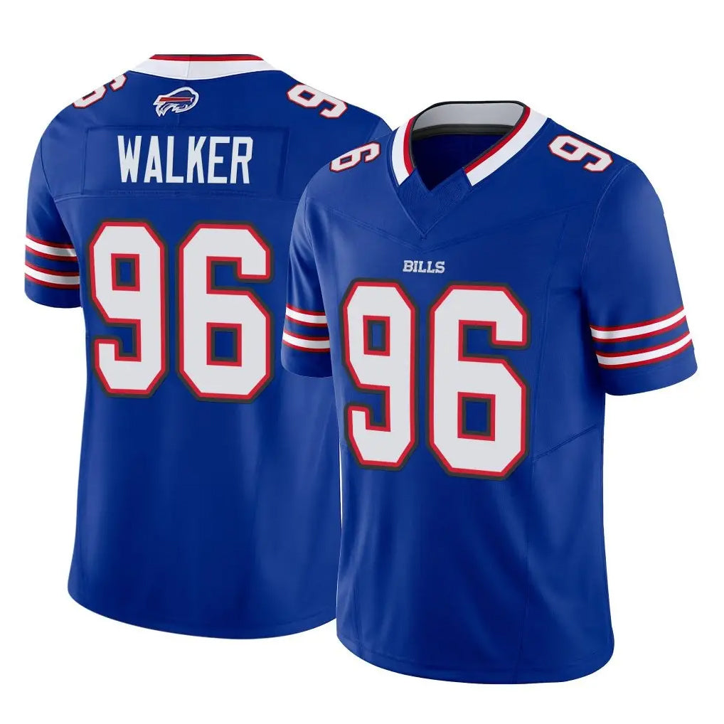 B.Bills #96 Deone Walker Player Royal Vapor F.U.S.E. Limited Home Game Cooneas Stitched Jerseys