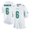 M.Dolphins #6 Malik Washington Player White Home Game Cooneas Stitched Jerseys