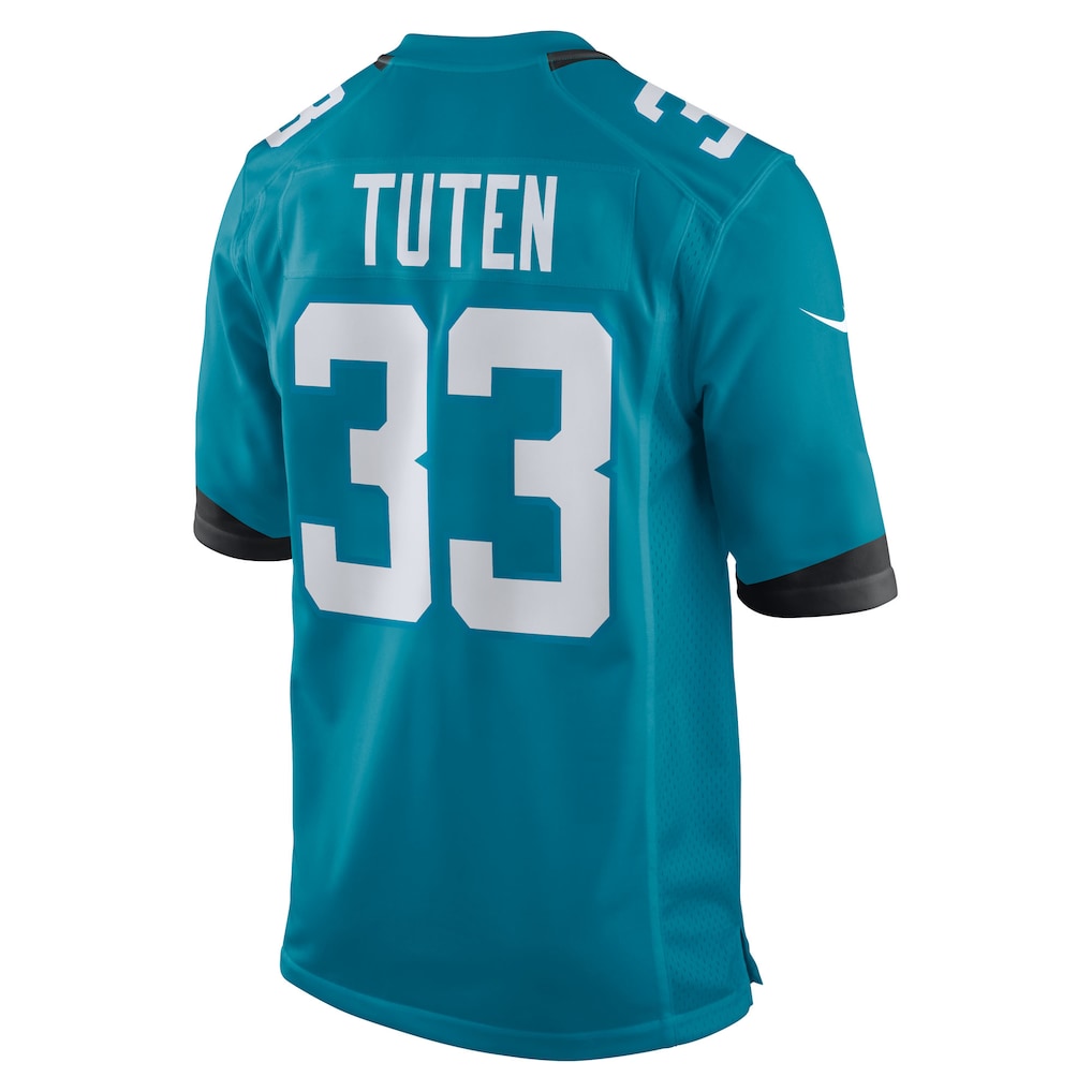 Cooneas J.Jaguars #33 Bhayshul Tuten Teal Team Game Jersey