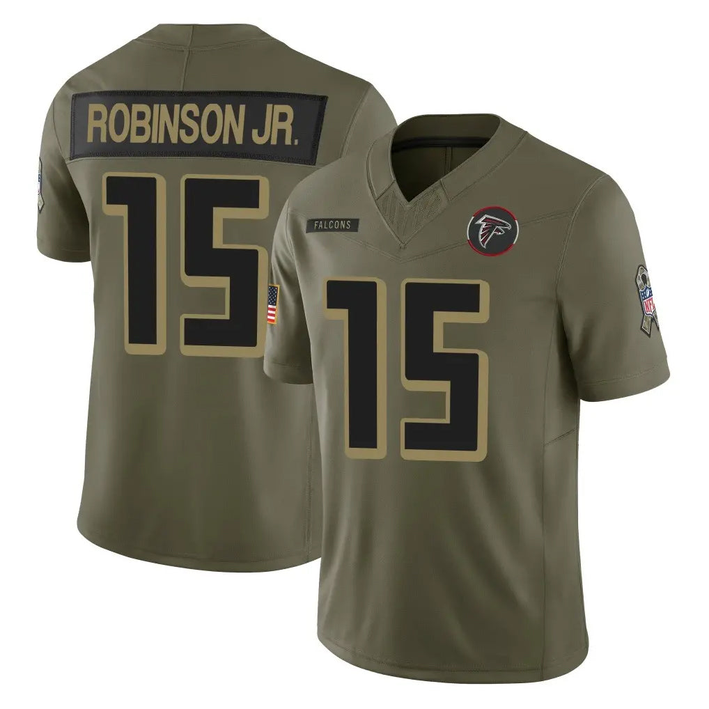 A.Falcons #15 Brian Robinson Player Olive Salute To Service Limited Home Game Cooneas Stitched Jerseys