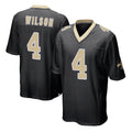 NO.Saints #4 Zach Wilson Player Black Home Game Cooneas Stitched Jerseys