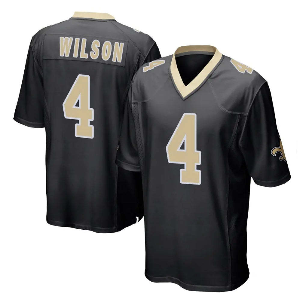 NO.Saints #4 Zach Wilson Player Black Home Game Cooneas Stitched Jerseys