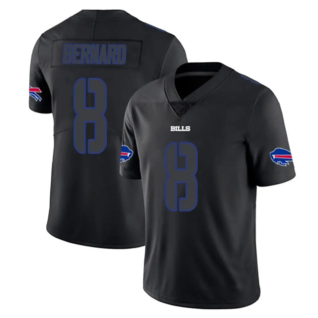 B.Bills #8 Terrel Bernard Player Black Impact Limited Home Game Cooneas Stitched Jerseys