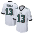 P.Eagles #13 Dontayvion Wicks Player White Home Game Cooneas Stitched Jerseys