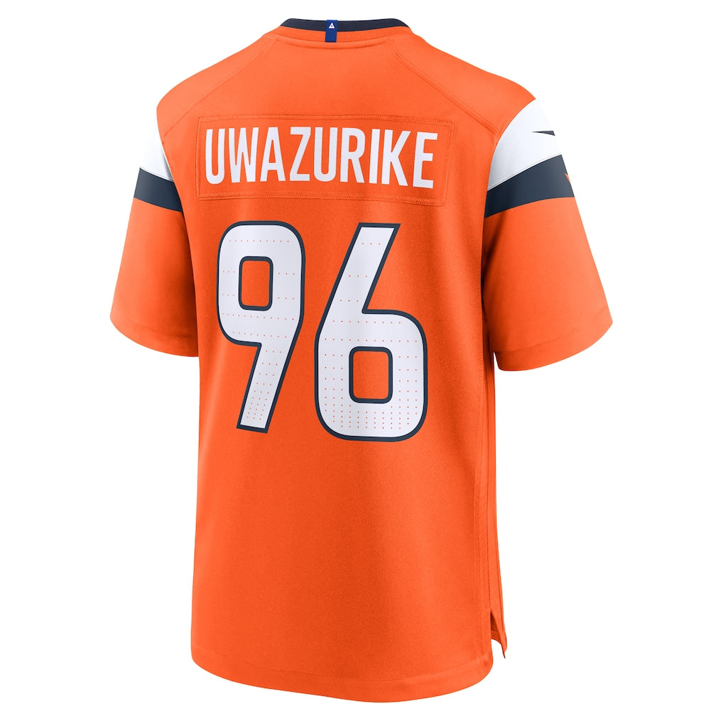 Cooneas D.Broncos #96 Eyioma Uwazurike Orange Team Game Jersey