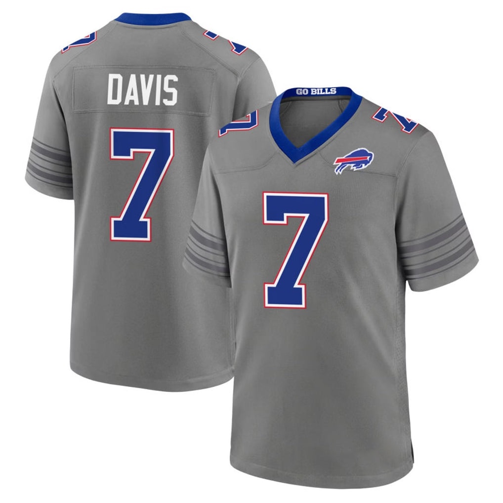 B.Bills #7 Ray Davis Player Gray Nickel City Home Game Cooneas Stitched Jerseys