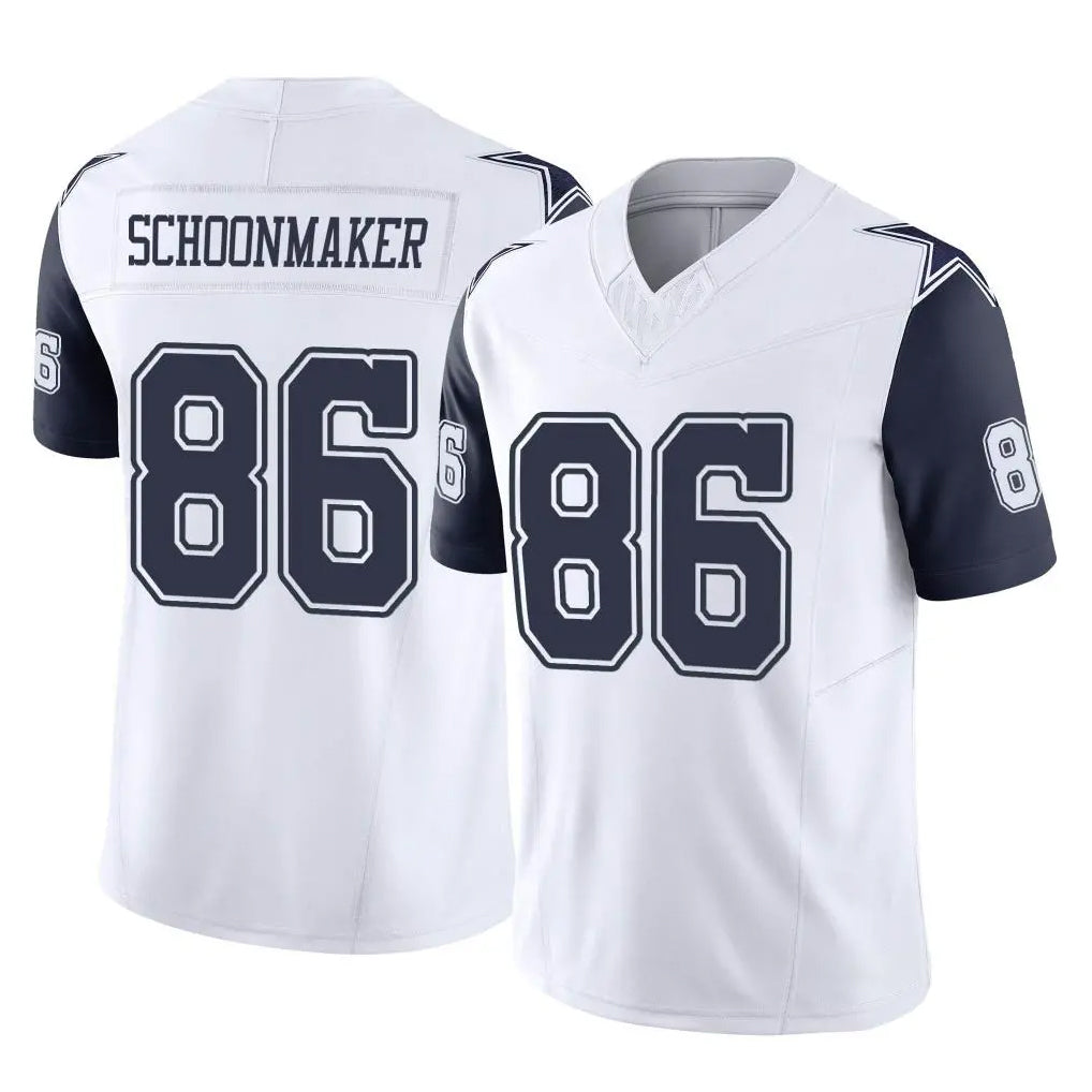 D.Cowboys #86 Luke Schoonmaker Player White-Navy Limited Vapor F.U.S.E. Home Game Cooneas Stitched Jerseys