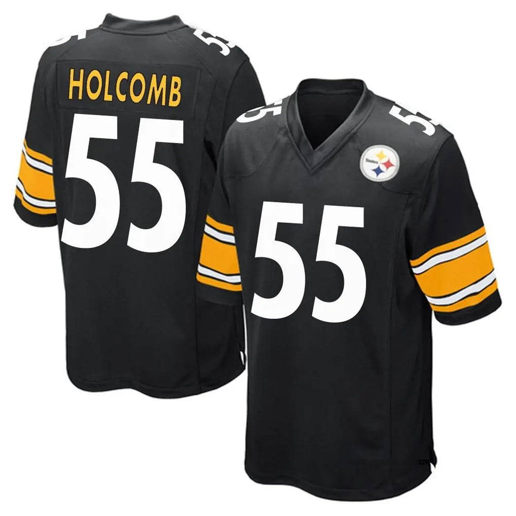 P.Steelers #55 Cole Holcomb Player Black Black Home Game Cooneas Stitched Jerseys