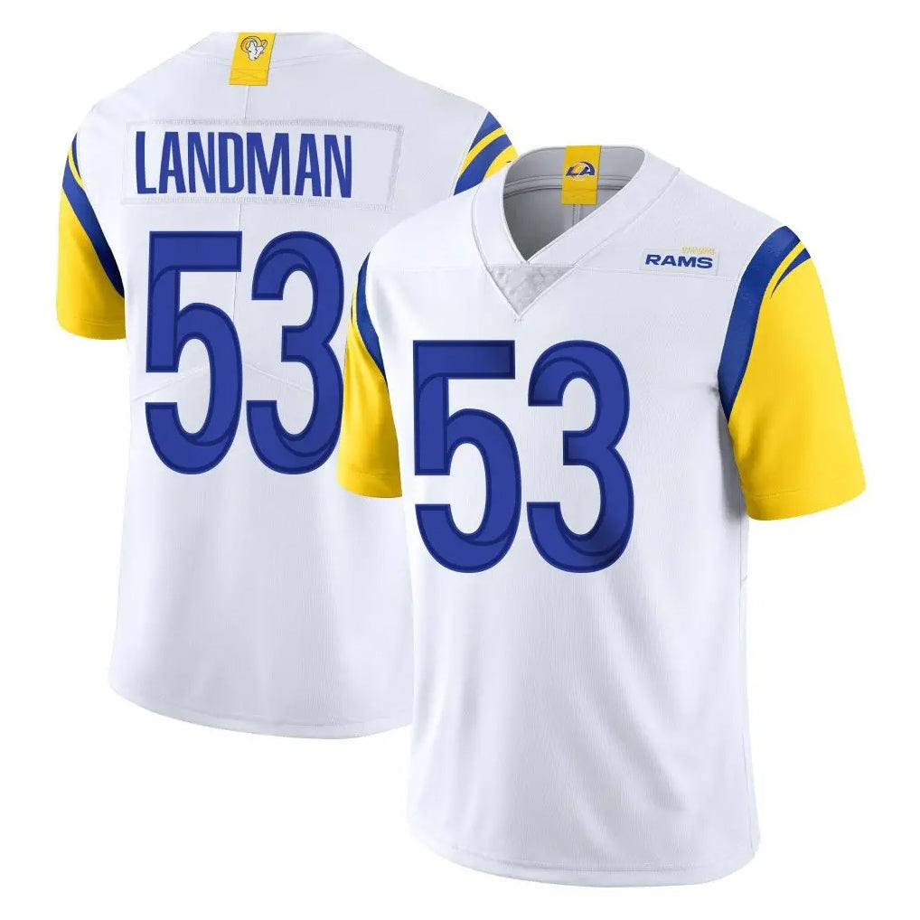 LA.Rams #53 Nate Landman Player White Limited Vapor Untouchable Home Game Cooneas Stitched Jerseys