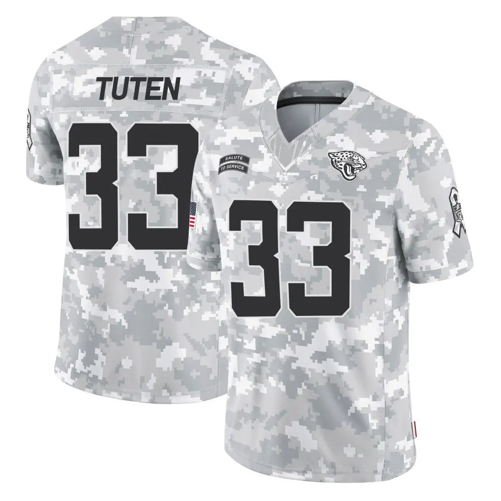 J.Jaguars #33 Bhayshul Tuten Player Arctic Camo Salute To Service Limited Game Cooneas Stitched Jerseys
