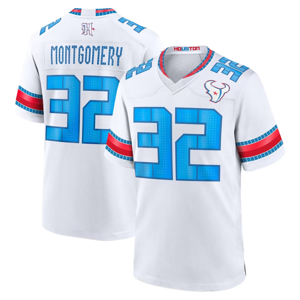 H.Texans #32 David Montgomery Player Whtie 2026 Rivalries Vapor Home Game Cooneas Stitched jerseys