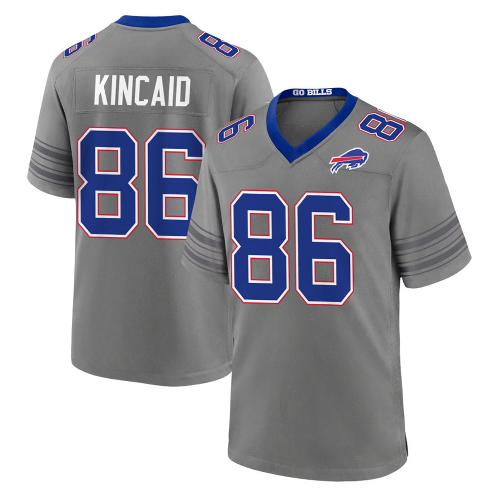 B.Bills #86 Dalton Kincaid Player Gray Nickel City Home Game Cooneas Stitched Jerseys