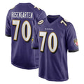 B.Ravens #70 Roger Rosengarten Player Purple Color Rush Home Game Cooneas Stitched Jerseys