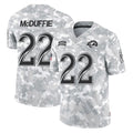 LA.Rams #22 Trent McDuffie Player Arctic Camo Salute To Service Limited Game Cooneas Stitched Jerseys