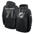 M.Dolphins #71 Jonah Savaiinaea Player 2026 Black Logo Pullover Hoodies Limited Game Cooneas Stitched Jerseys