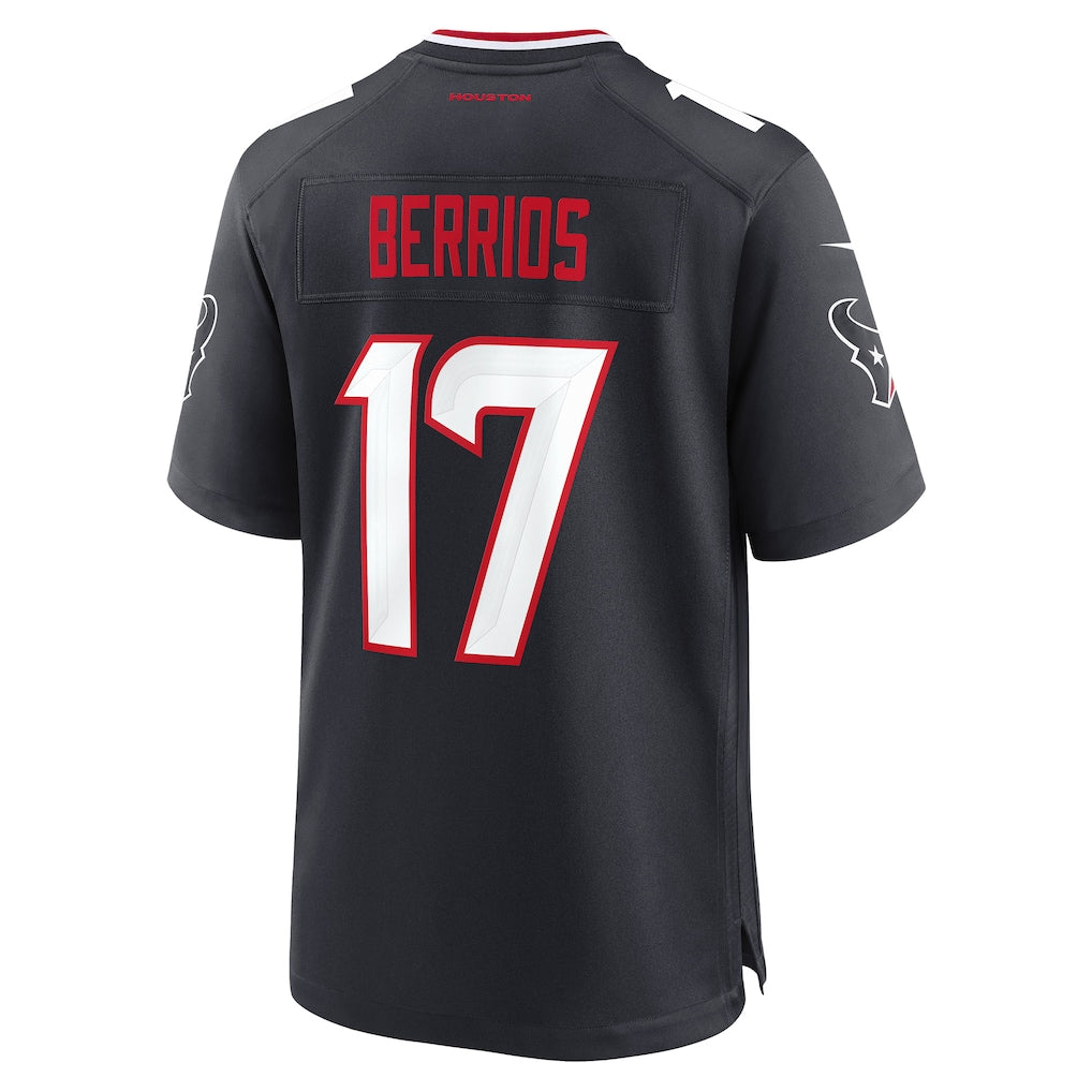 Cooneas H.Texans #17 Braxton Berrios Navy Team Game Jersey