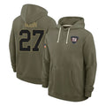 NY.Giants #27 Tyler Nubin Player Olive Salute to Service Pullover Hoodies Limited Cooneas Stitched Jerseys