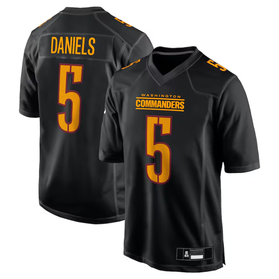 Cooneas #5 Jayden Daniels Player W.Commanders Carbon Black Fashion Stitched Jerseys