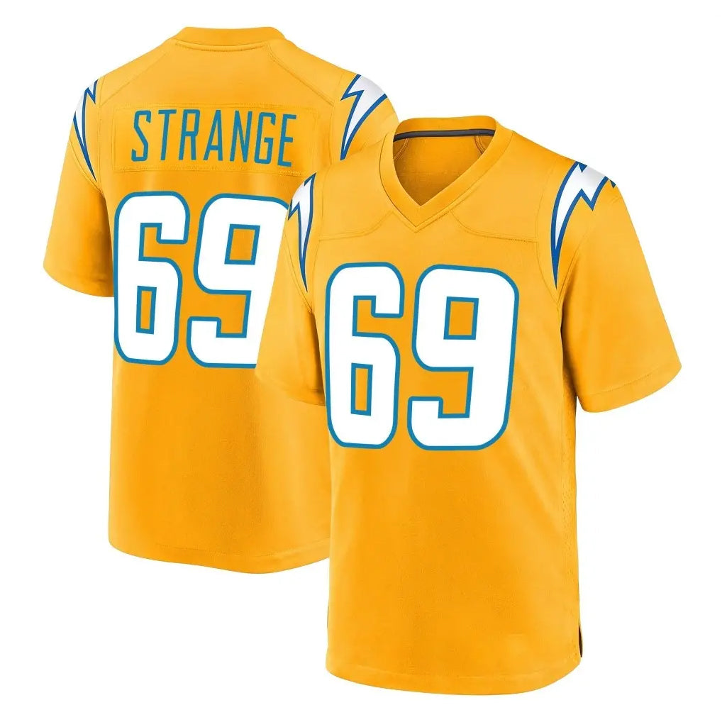 LA.Chargers #69 Cole Strange Player Gold Home Game Stitched Jerseys
