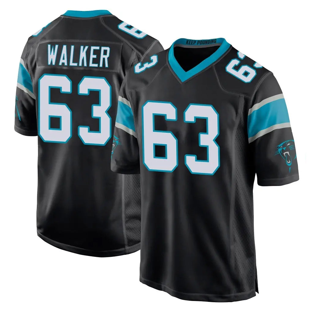 C.Panthers #63 Rasheed Walker Player Black Game Cooneas Stitched Jerseys