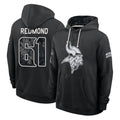 MN.Vikings #61 Jalen Redmond Player 2026 Black Logo Pullover Hoodies Limited Game Cooneas Stitched Jerseys
