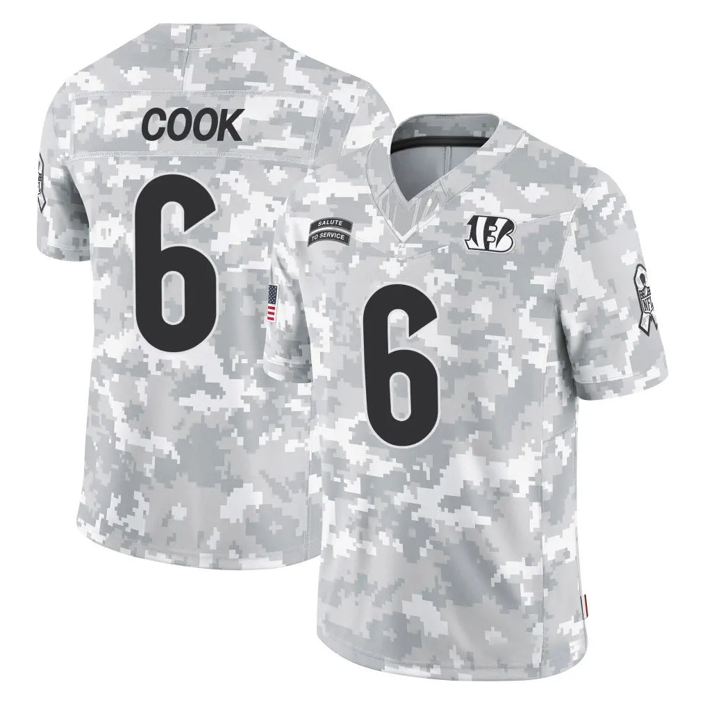 C.Bengals #6 Brian Cook Player Arctic Camo Salute to Service Limited Cooneas Stitched Jerseys