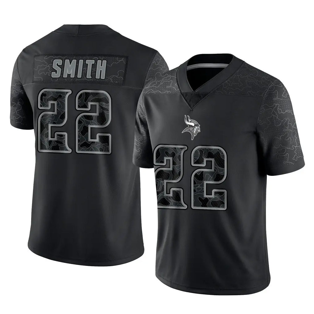 MN.Vikings #22 Harrison Smith Player Black Reflective LImited Home Game Cooneas Stitched Jerseys