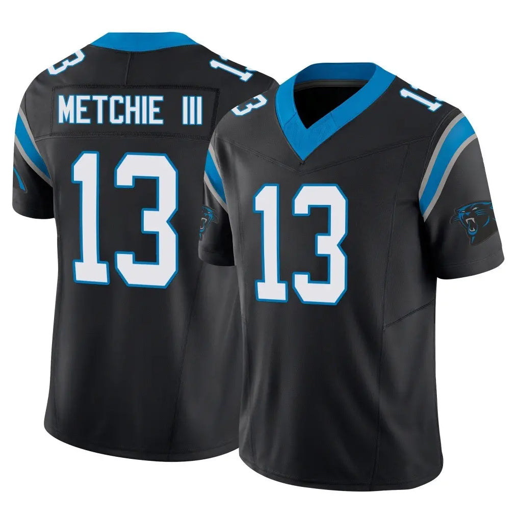 C.Panthers #13 John Metchie III Player Black Vapor F.U.S.E. Limited Home Game Cooneas Stitched Jerseys
