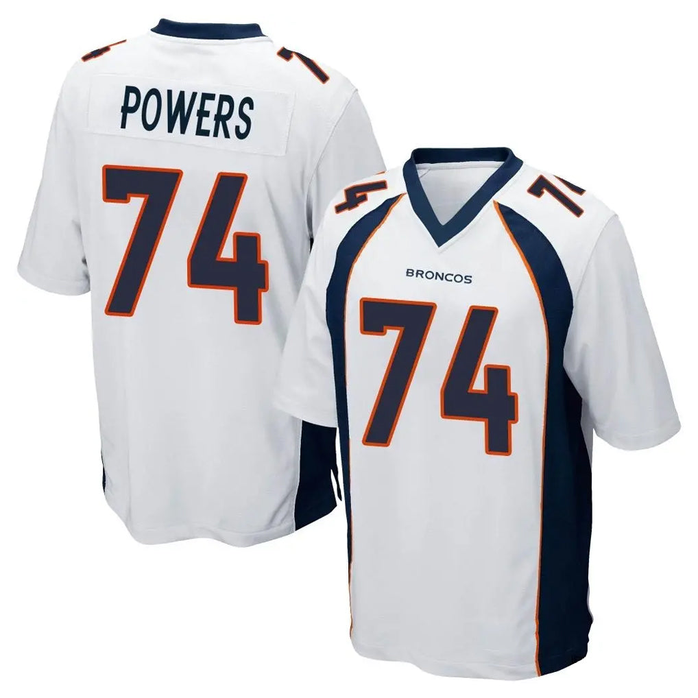 D.Broncos #74 Ben Powers Player White Game Cooneas Stitched Jerseys