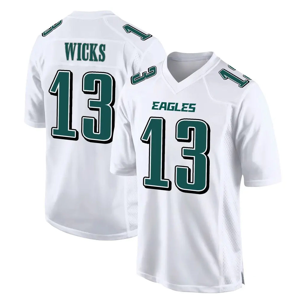 P.Eagles #13 Dontayvion Wicks Player White Tundra Fashion Home Game Cooneas Stitched Jerseys