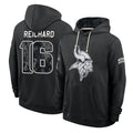MN.Vikings #16 Will Reichard Player 2026 Black Logo Pullover Hoodies Limited Game Cooneas Stitched Jerseys