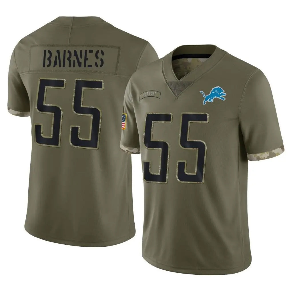 D.Lions #55 Derrick Barnes Player Olive Salute To Service Limited Cooneas Stitched Jerseys