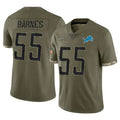 D.Lions #55 Derrick Barnes Player Olive Salute To Service Limited Cooneas Stitched Jerseys