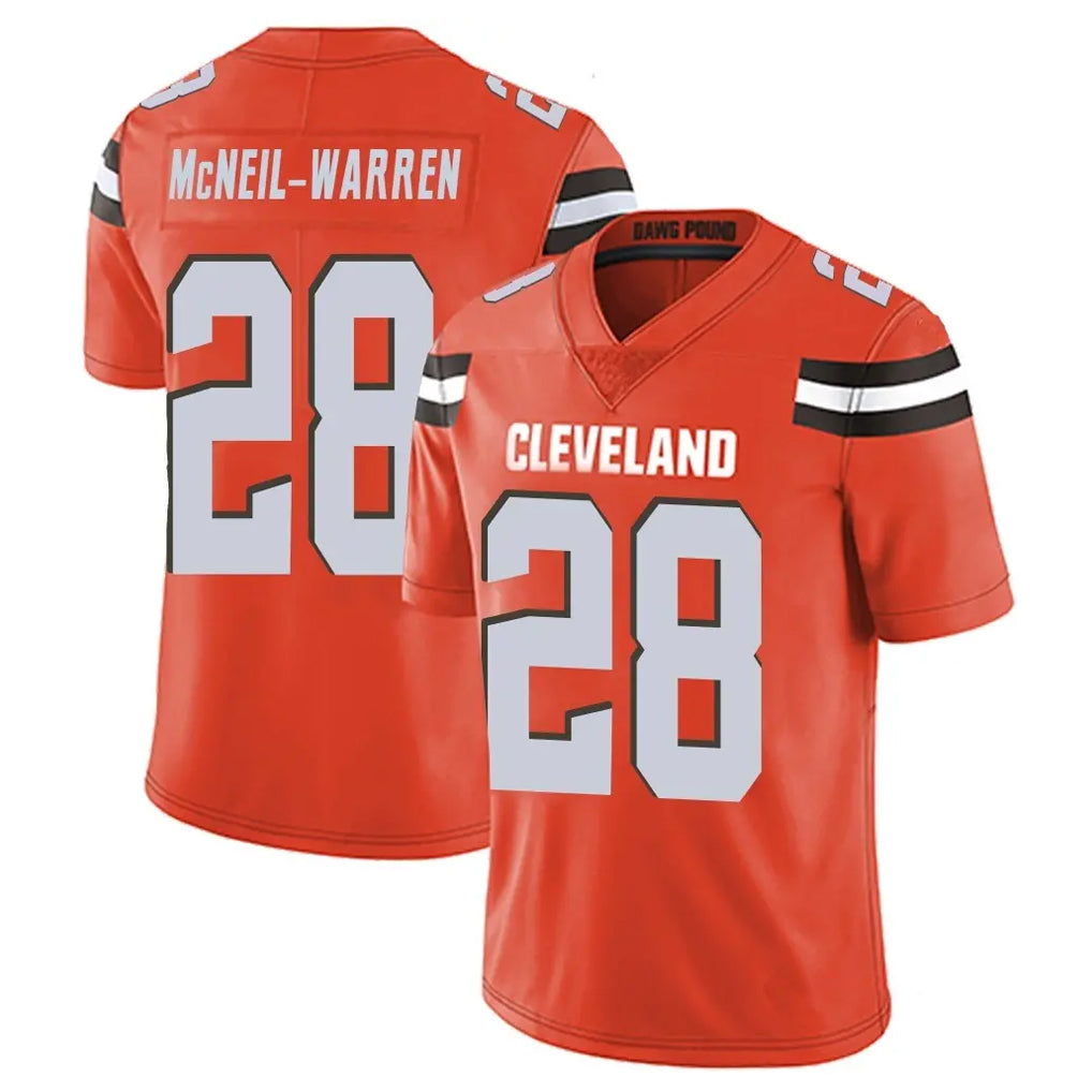 C.Browns #28 Emmanuel McNeil-Warren Player Orange Alternate Vapor Untouchable Limited Home Game Cooneas Stitched Jerseys